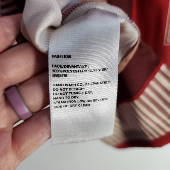 Lafayette 148 Red and Brown Geometric Patterned Shirt Sze Small - Picture 9 of 9